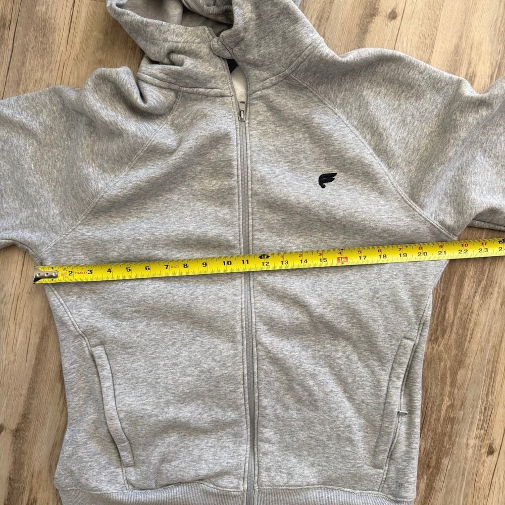 Fabletics Grey Heather Full Zip Raglan Fleece Hoodie Sweatshirt Womens Large - Picture 6 of 8